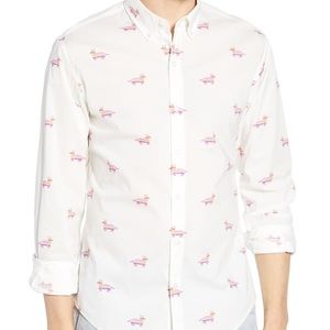 Bonobos Slim Button Down-White/Pink Piñata Print